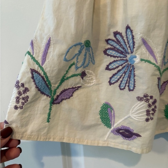 NWT Zara Girls Ivory Floral Embroidered Flare Spring Skirt Size 6/7 - Picture 8 of 9